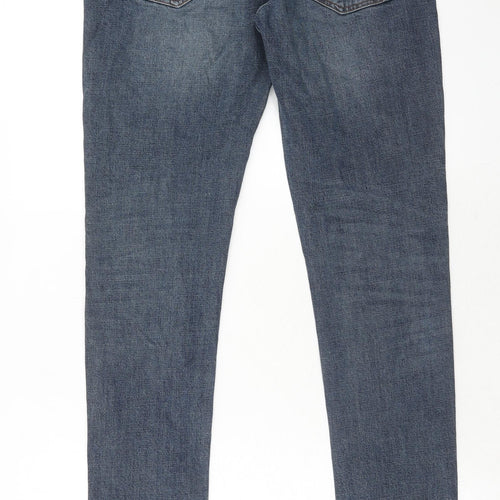 NEXT Mens Blue Cotton Skinny Jeans Size 32 in L33 in Regular Zip