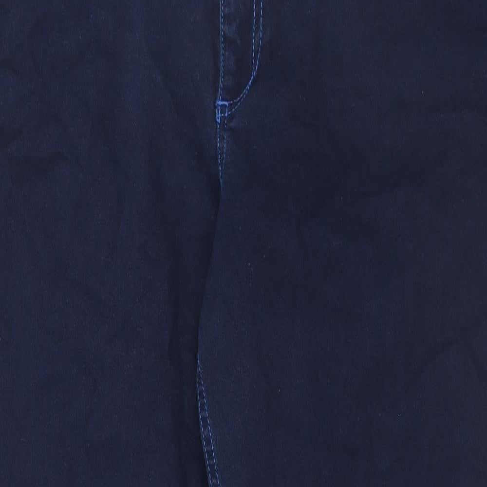 Monsoon Womens Blue Cotton Straight Jeans Size 18 Regular Zip