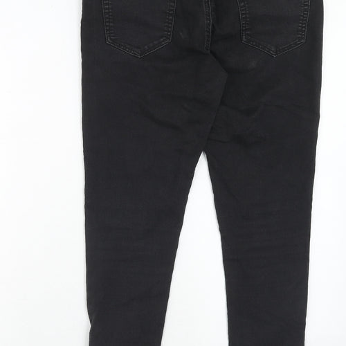 Miss Selfridge Womens Black Cotton Skinny Jeans Size 14 Regular Zip