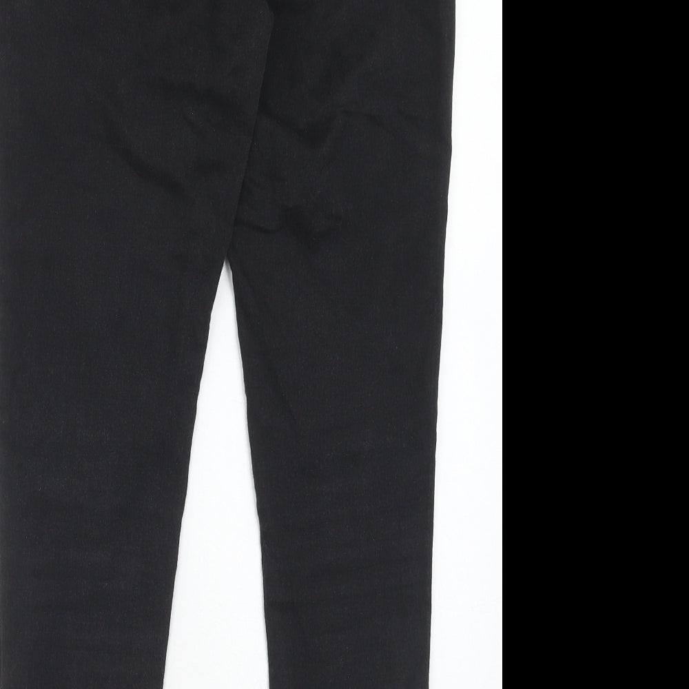 Miss Selfridge Womens Black Cotton Skinny Jeans Size 14 Regular Zip