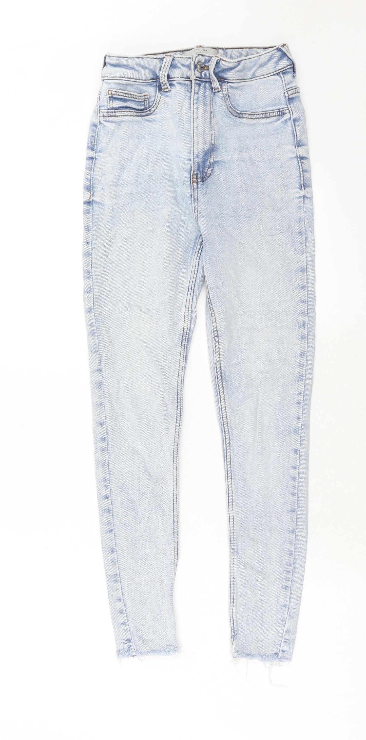 New Look Womens Blue Cotton Skinny Jeans Size 10 Regular Zip
