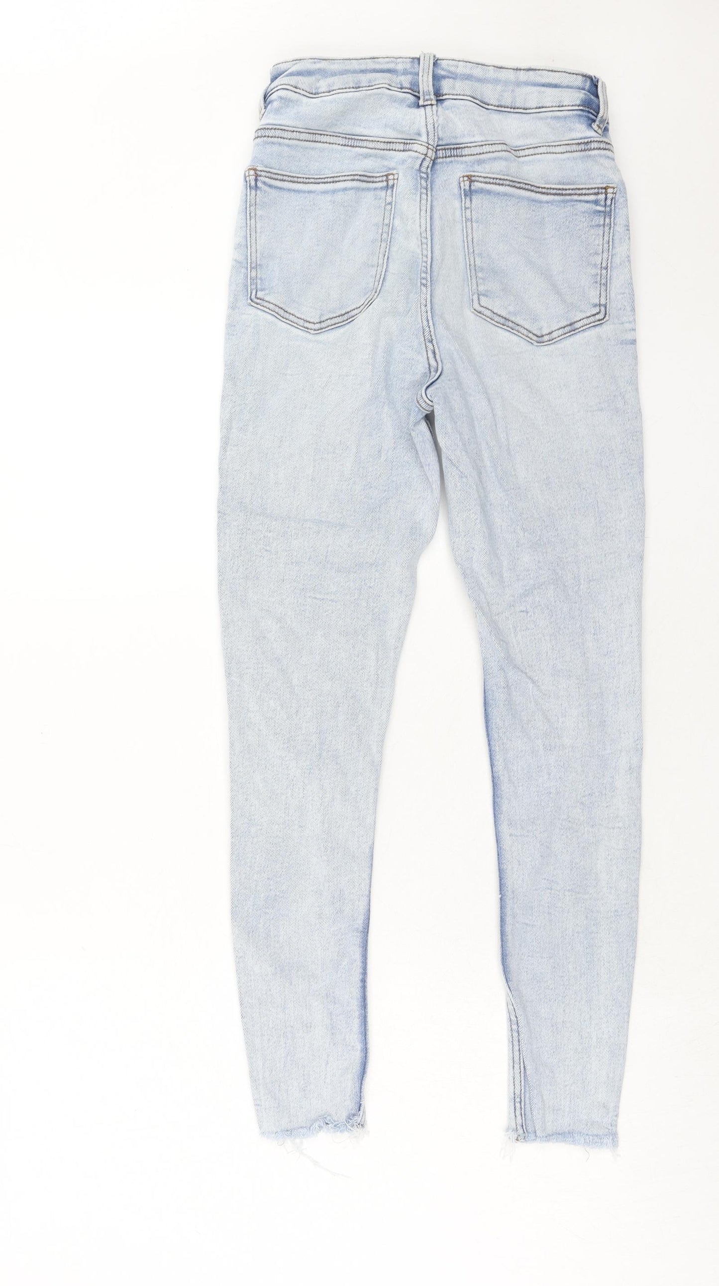 New Look Womens Blue Cotton Skinny Jeans Size 10 Regular Zip