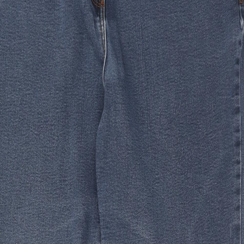 M&Co Womens Blue Cotton Straight Jeans Size 18 Regular Zip