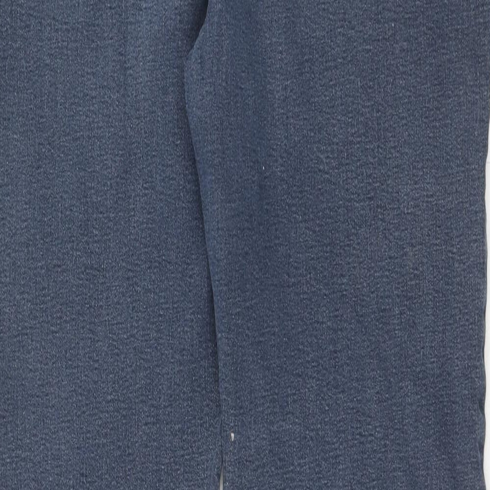 M&Co Womens Blue Cotton Straight Jeans Size 18 Regular Zip