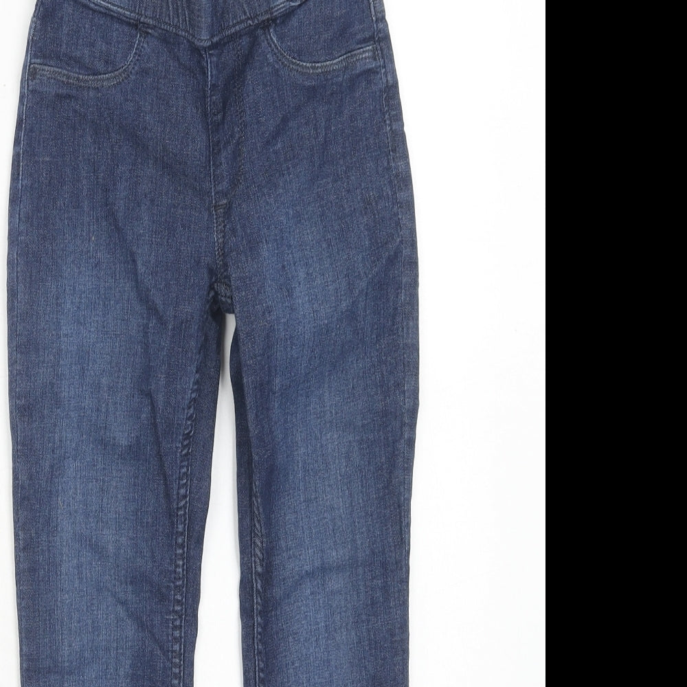 H&M Girls Blue Cotton Skinny Jeans Size 6-7 Years Regular Pullover