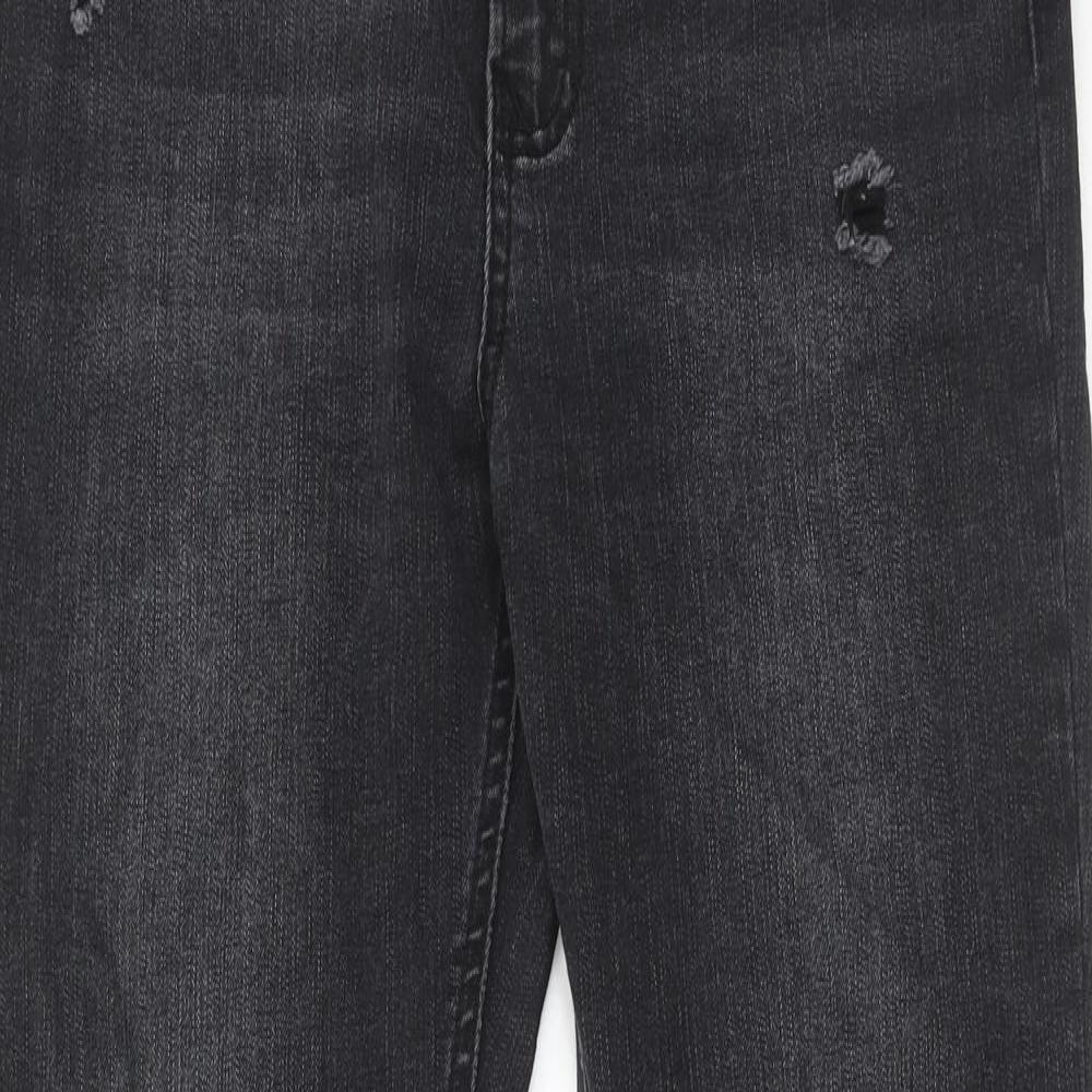Stradivarius Womens Black Cotton Skinny Jeans Size 12 Regular Zip