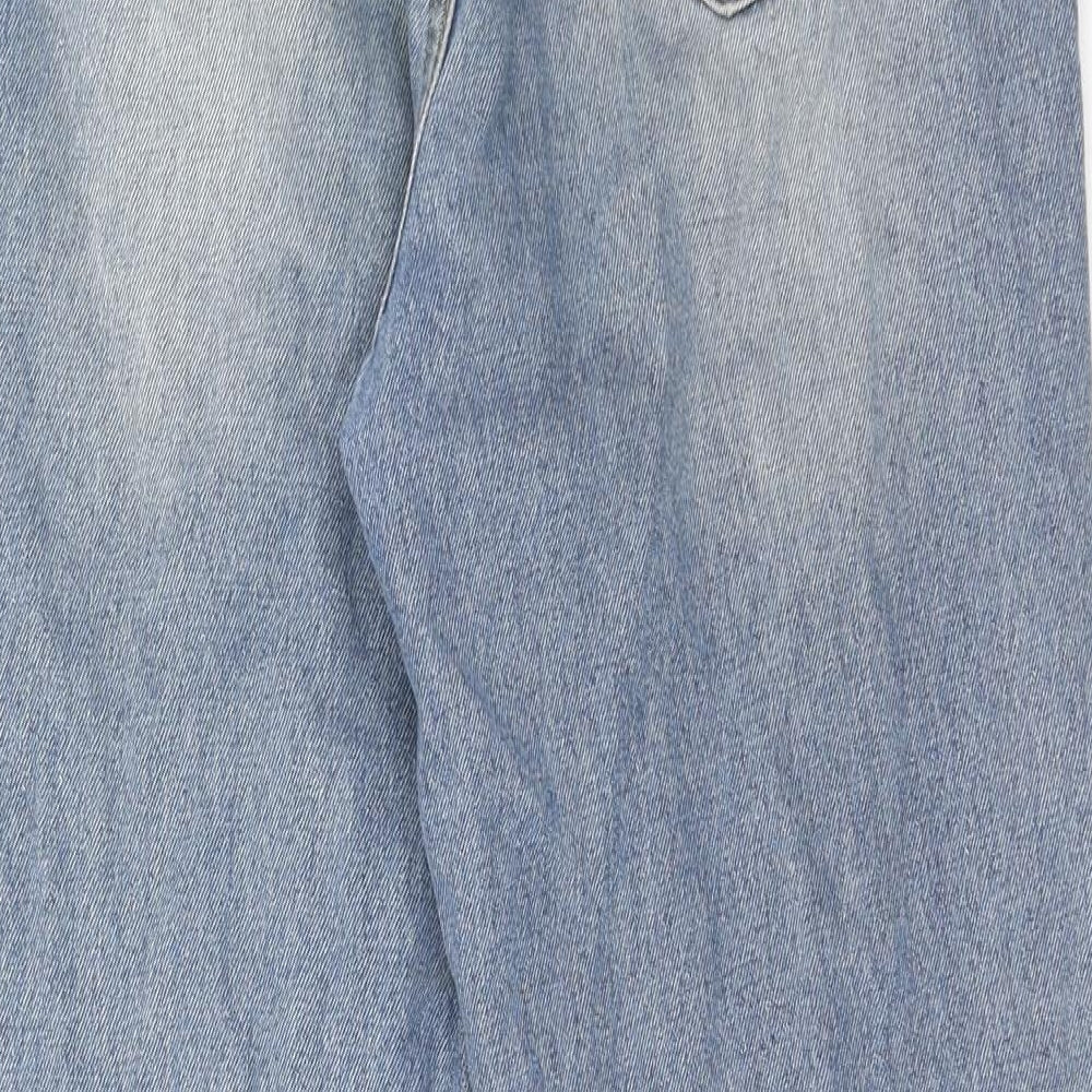 Missguided Womens Blue Cotton Mom Jeans Size 8 Regular Zip
