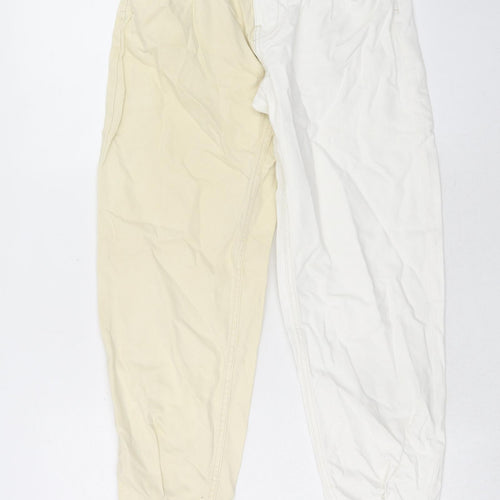 Bershka Womens Beige Cotton Mom Jeans Size 8 Regular Zip
