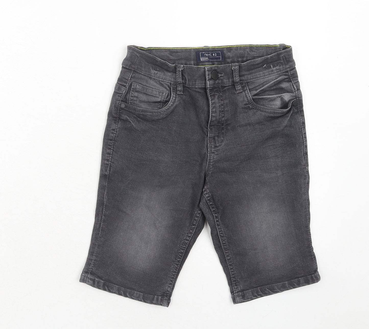 NEXT Boys Grey Cotton Chino Shorts Size 9 Years Regular Zip