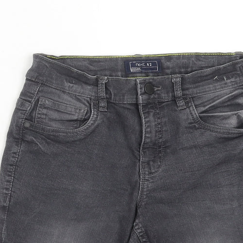 NEXT Boys Grey Cotton Chino Shorts Size 9 Years Regular Zip