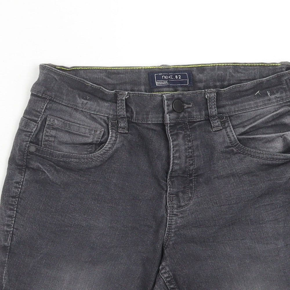 NEXT Boys Grey Cotton Chino Shorts Size 9 Years Regular Zip