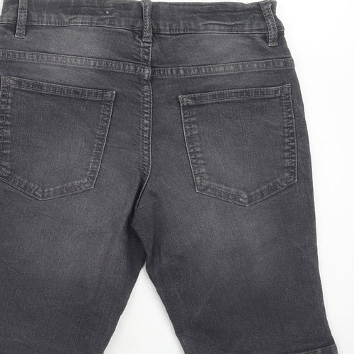 NEXT Boys Grey Cotton Chino Shorts Size 9 Years Regular Zip