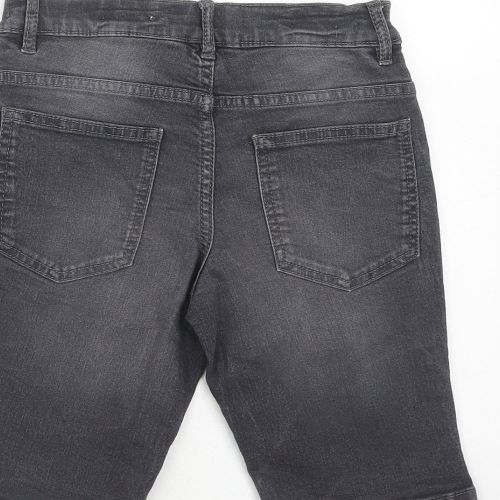 NEXT Boys Grey Cotton Chino Shorts Size 9 Years Regular Zip