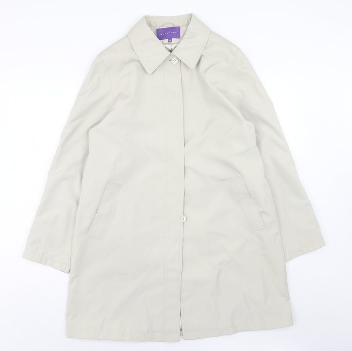 Autonomy Womens Ivory Overcoat Coat Size 14 Button
