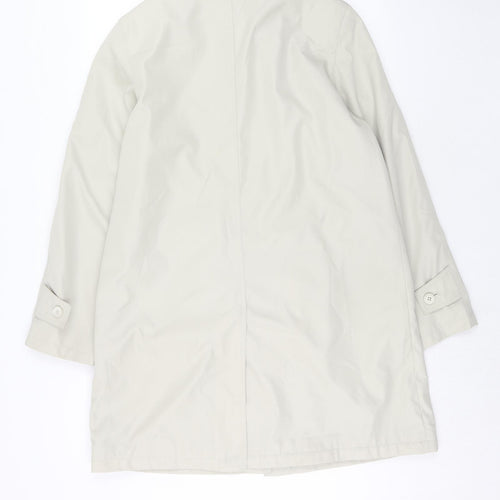 Autonomy Womens Ivory Overcoat Coat Size 14 Button