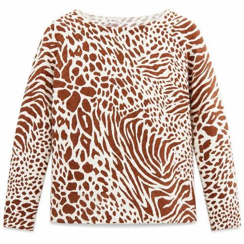 NEXT Womens Brown Round Neck Animal Print Acrylic Pullover Jumper Size 10 - Tiger Print