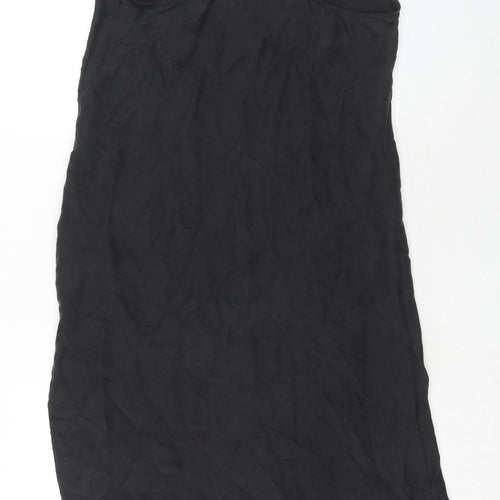 Zara Womens Black Lyocell Tank Dress Size S Round Neck Pullover