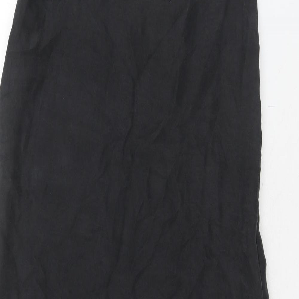 Zara Womens Black Lyocell Tank Dress Size S Round Neck Pullover