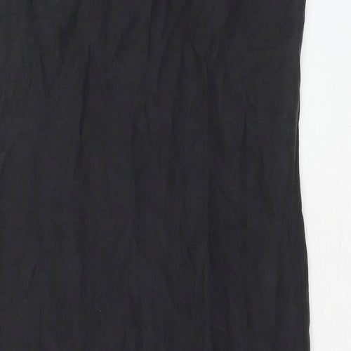 Zara Womens Black Lyocell Tank Dress Size S Round Neck Pullover