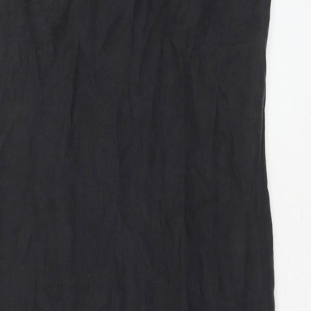 Zara Womens Black Lyocell Tank Dress Size S Round Neck Pullover