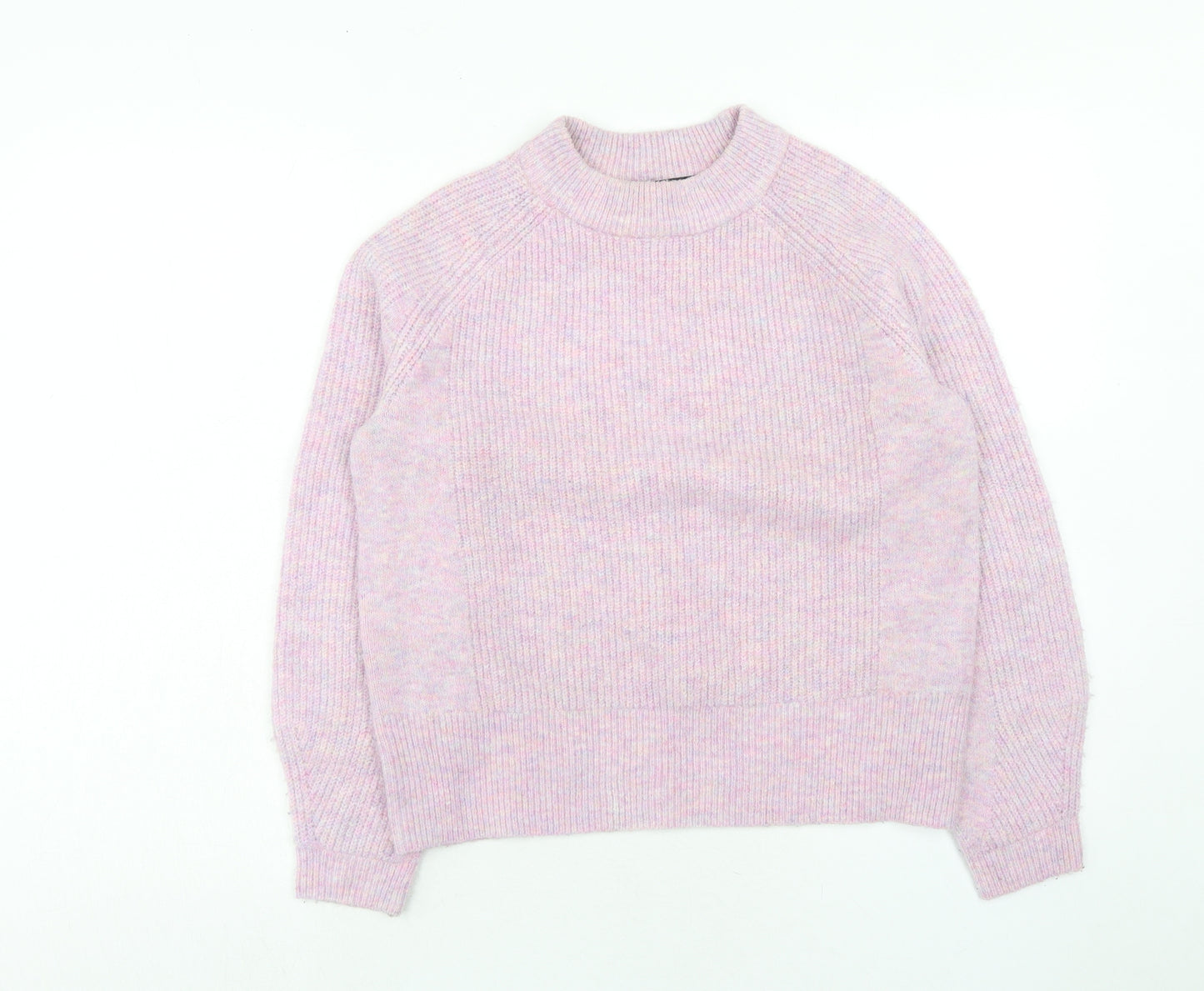 Marks and Spencer Womens Pink Round Neck Acrylic Pullover Jumper Size S