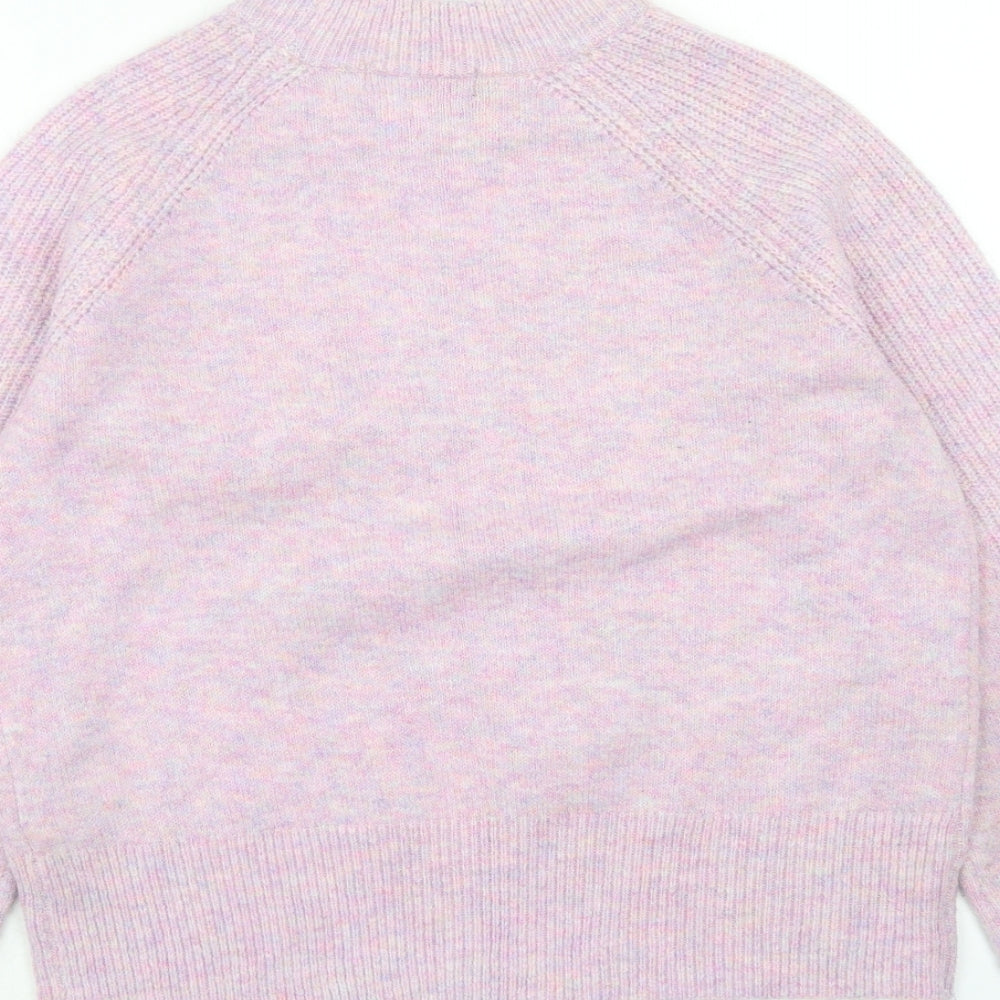 Marks and Spencer Womens Pink Round Neck Acrylic Pullover Jumper Size S