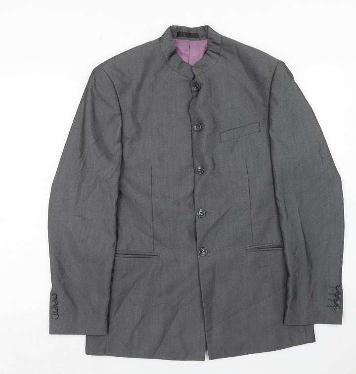 Marc Darcy Mens Grey Polyacrylate Fibre Jacket Suit Jacket Size 40 Regular