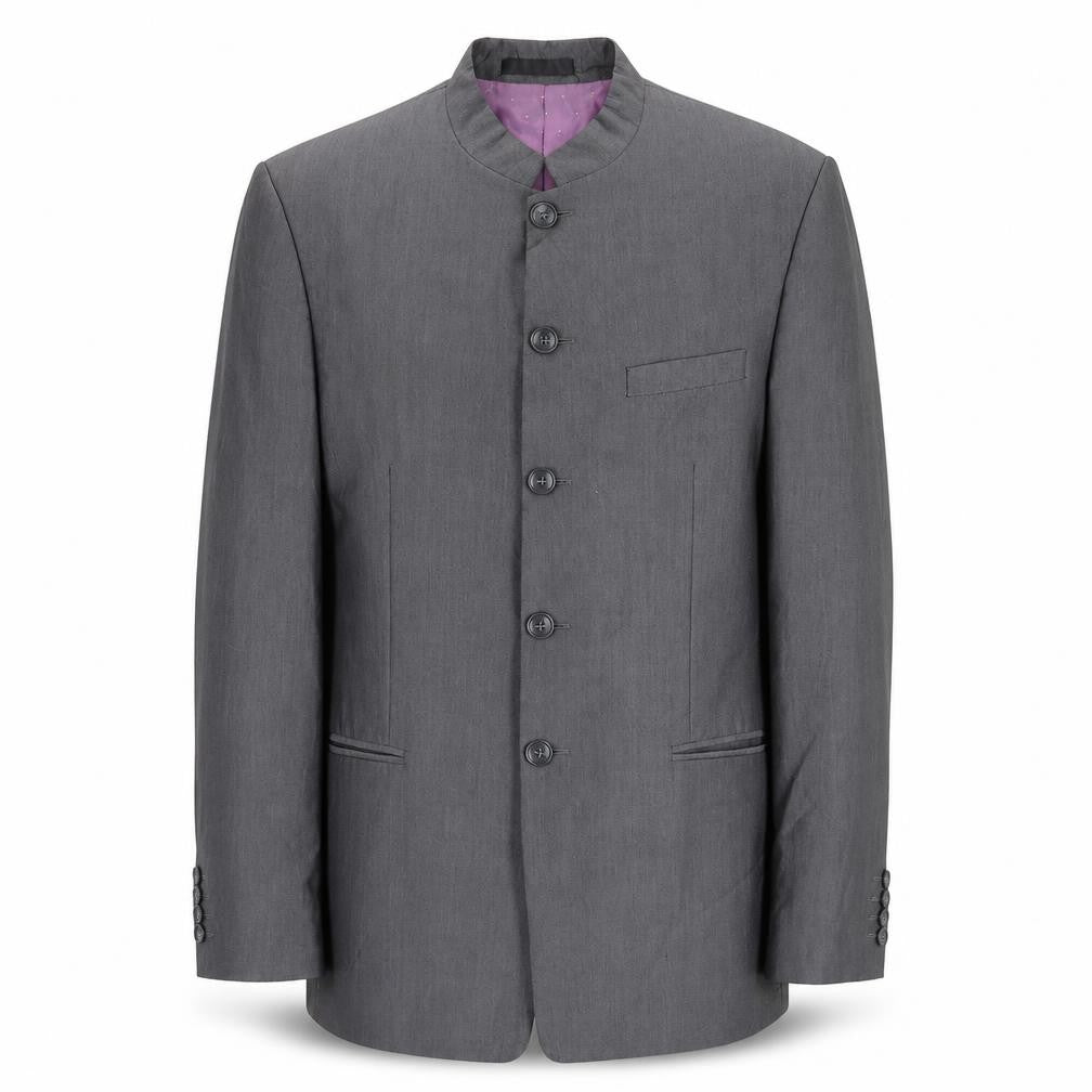 Front view of Marc Darcy men’s grey polyacrylate fibre jacket suit jacket, size 40, regular