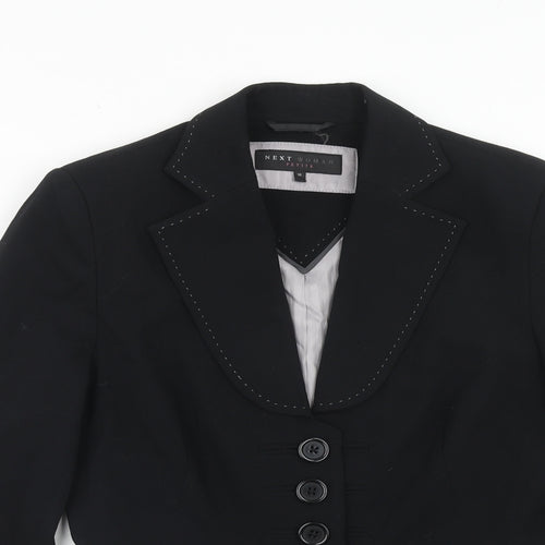 NEXT Womens Black Polyester Jacket Blazer Size 10