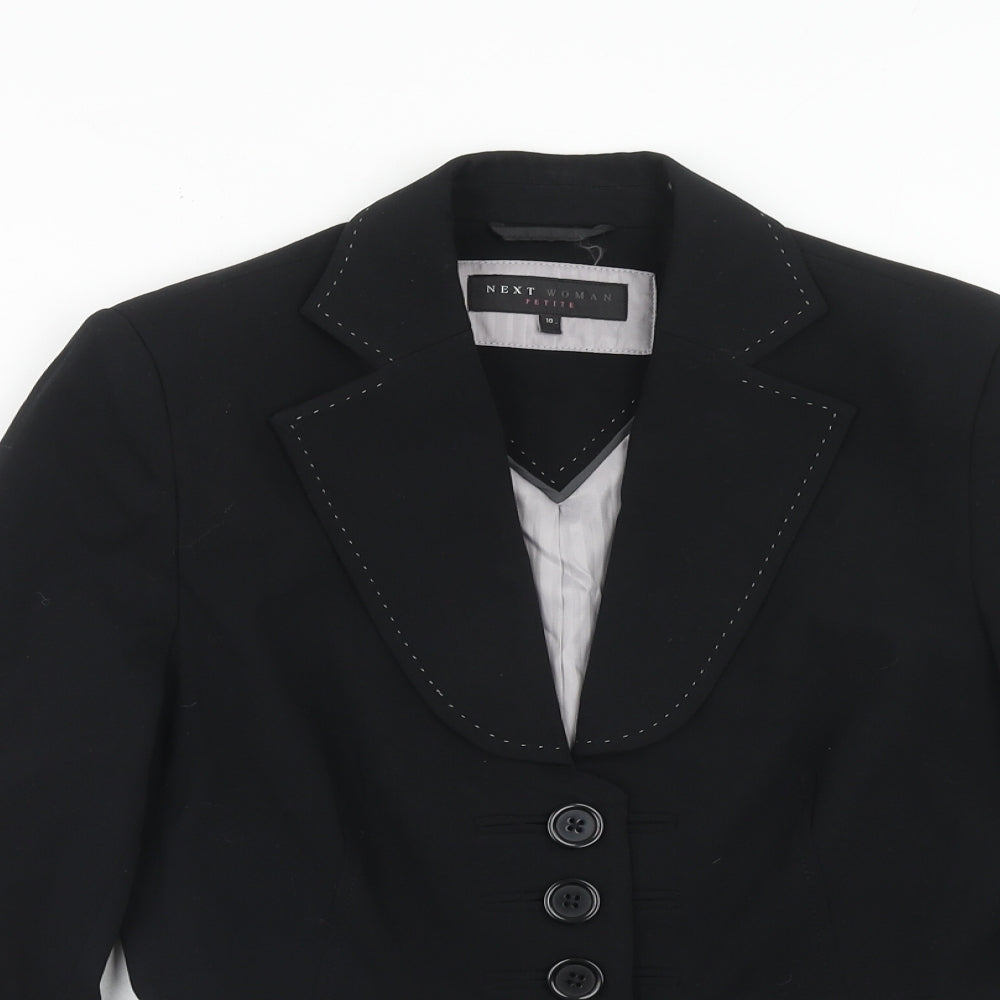 NEXT Womens Black Polyester Jacket Blazer Size 10