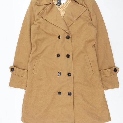 Zanzea Womens Brown Overcoat Coat Size M Button