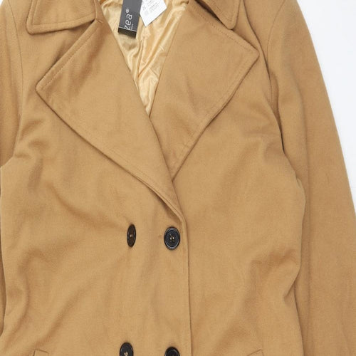 Zanzea Womens Brown Overcoat Coat Size M Button