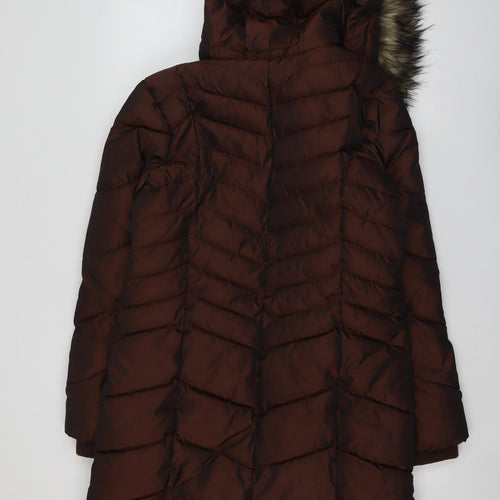 NEXT Womens Brown Quilted Jacket Size 12 Zip