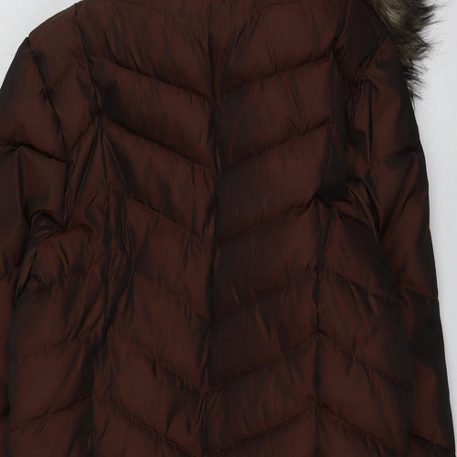 NEXT Womens Brown Quilted Jacket Size 12 Zip
