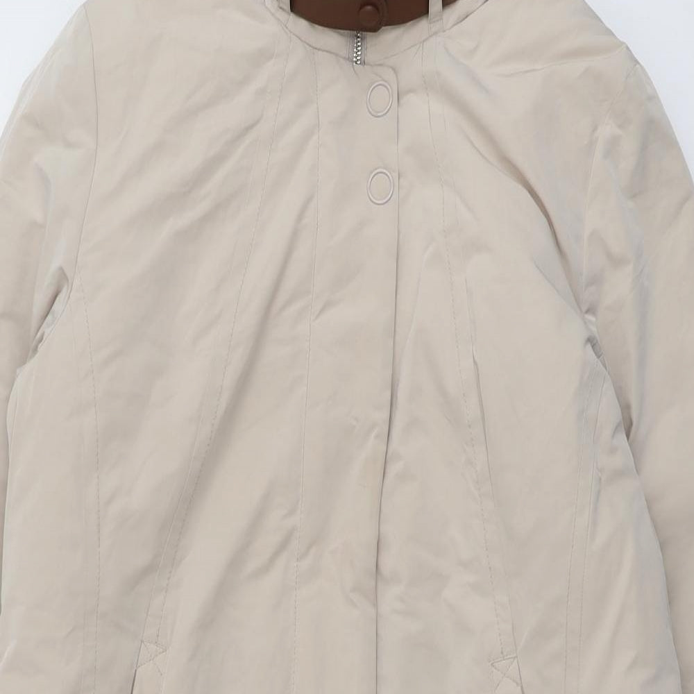 Gerry Weber Womens Beige Overcoat Coat Size 16 Zip