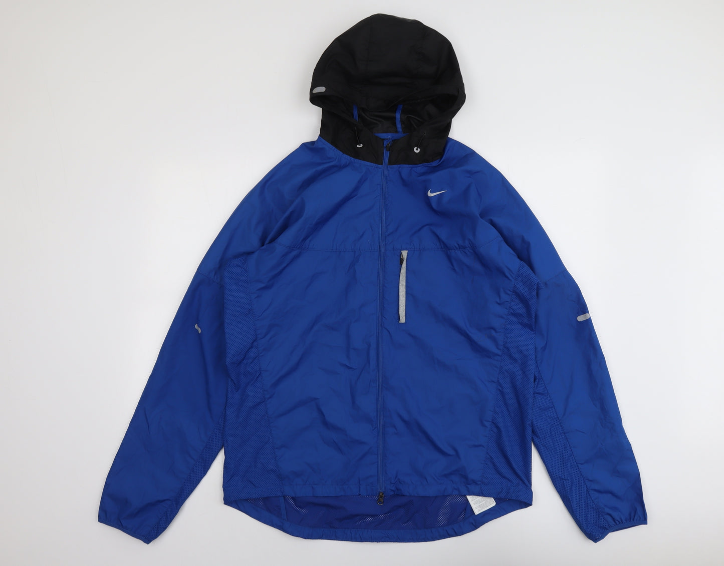Nike Mens Blue Windbreaker Jacket Size L Zip