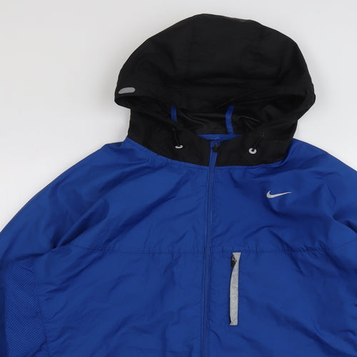 Nike Mens Blue Windbreaker Jacket Size L Zip