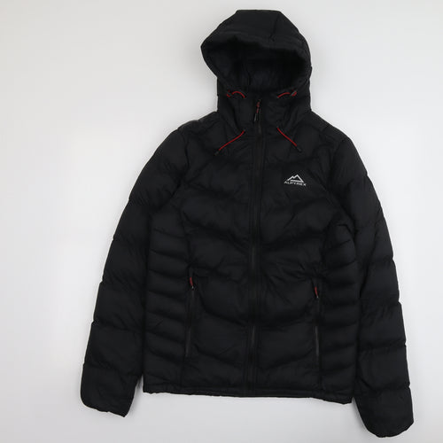 Alpyrex Mens Black Puffer Jacket Jacket Size S Zip