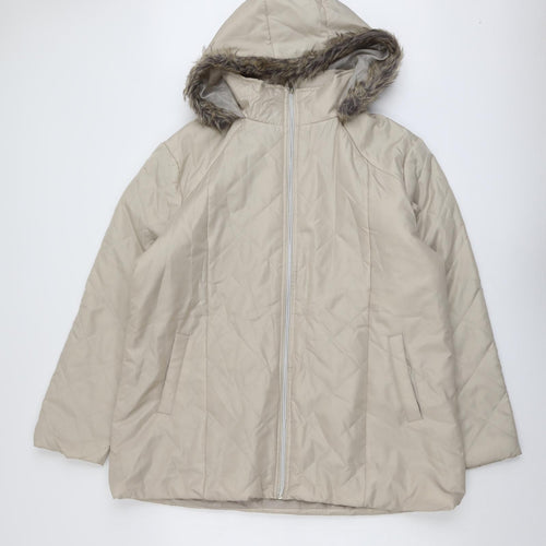 Anne De Lancay Womens Beige Jacket Size L Zip