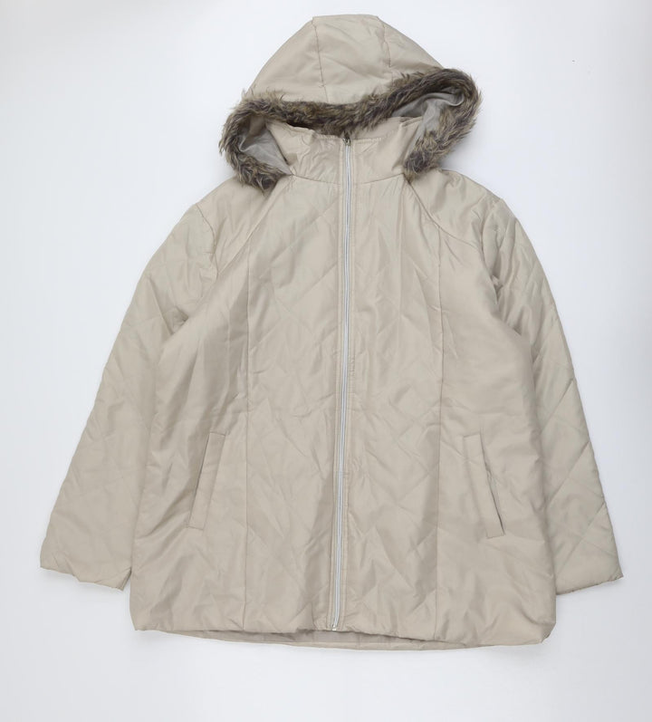 Anne De Lancay Womens Beige Jacket Size L Zip