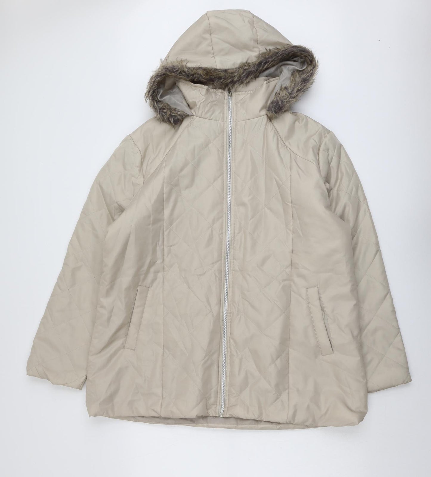 Anne De Lancay Womens Beige Jacket Size L Zip