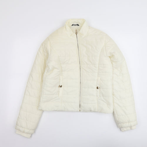 Select Womens Ivory Puffer Jacket Jacket Size 12 Zip
