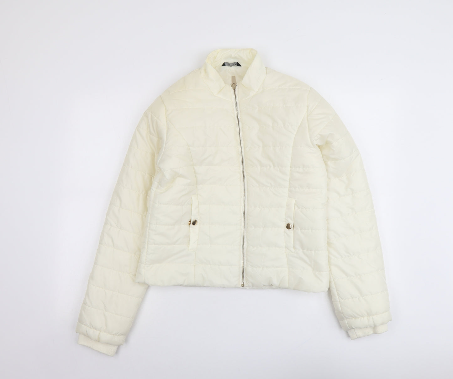 Select Womens Ivory Puffer Jacket Jacket Size 12 Zip