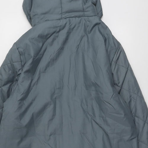 Anne De Lancay Womens Blue Quilted Jacket Size L Zip