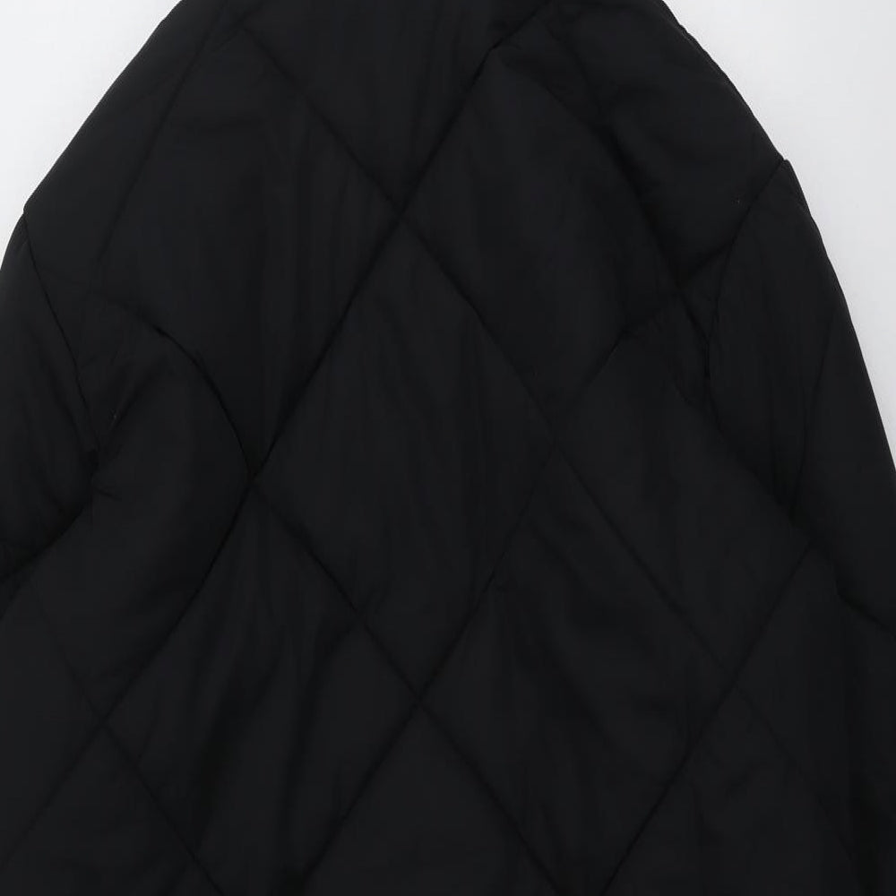 Marks and Spencer Womens Black Quilted Coat Size 16 Zip