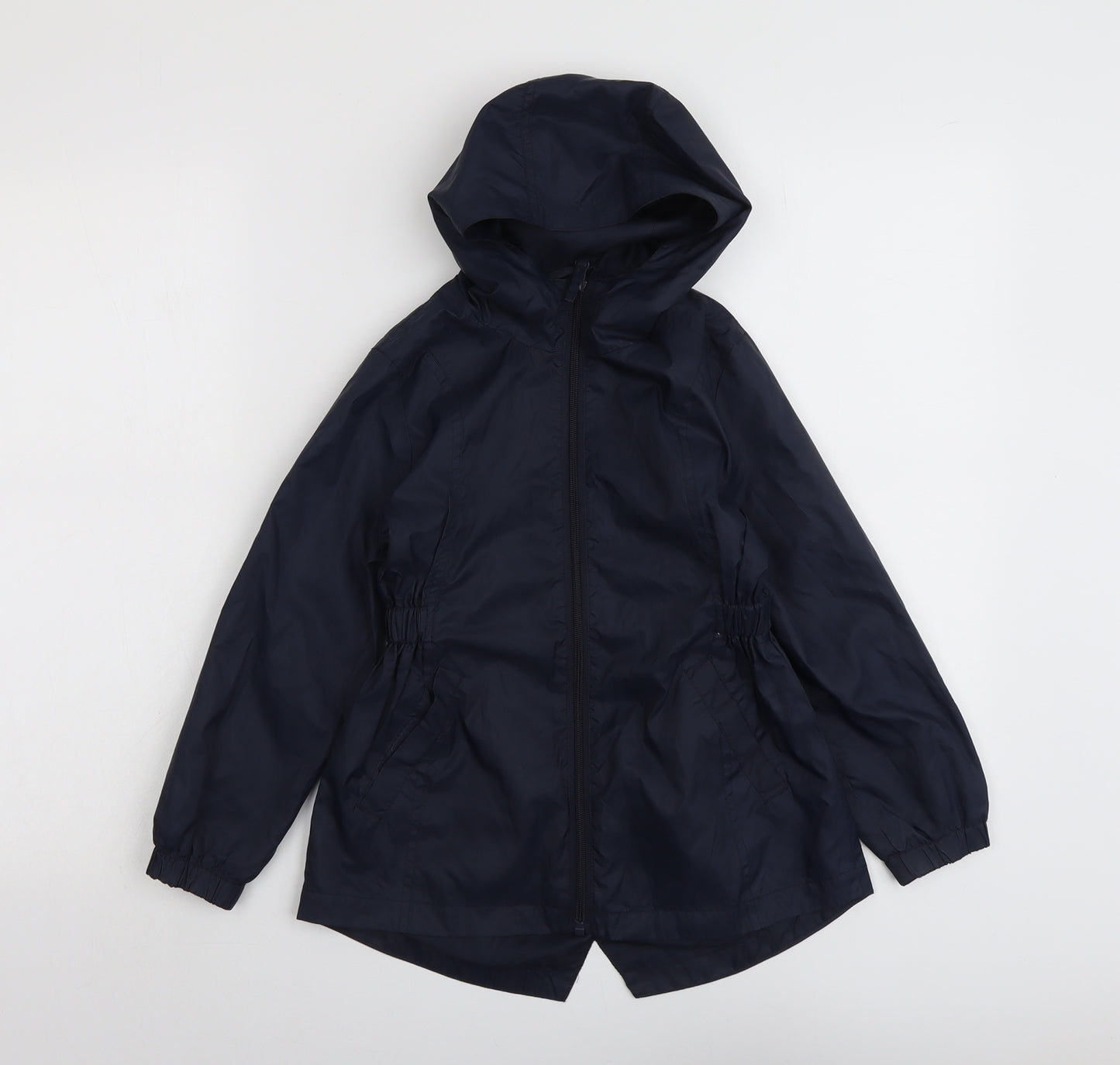 Debenhams Girls Blue Rain Coat Coat Size 7-8 Years Zip
