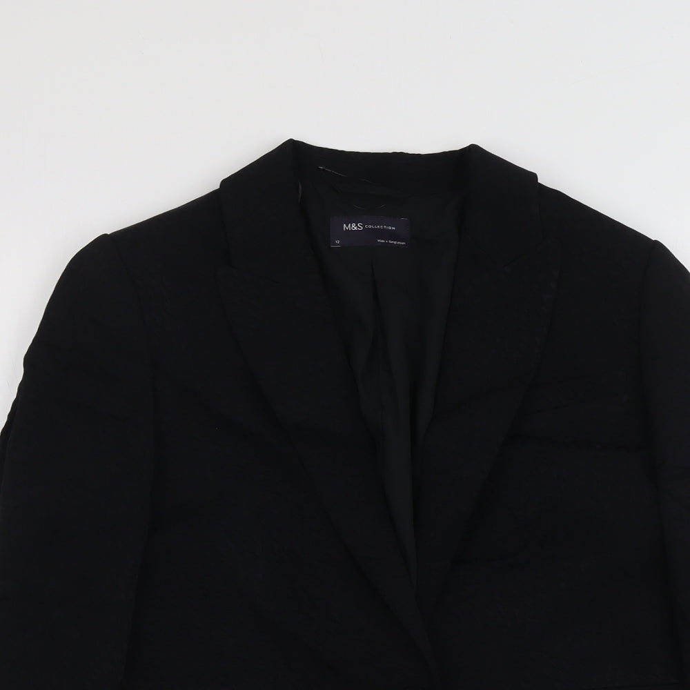 Marks and Spencer Womens Black Viscose Jacket Suit Jacket Size 12