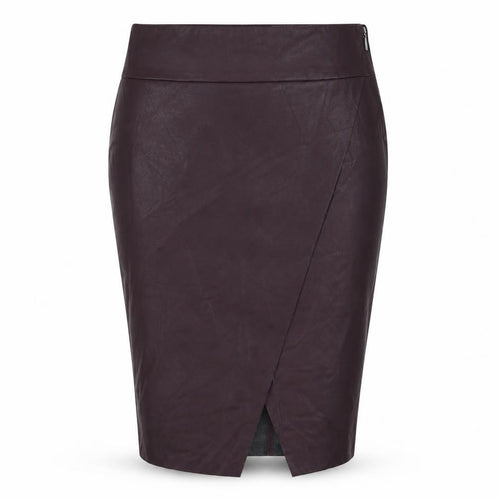 Marks and Spencer Womens Purple Polyurethane A-Line Skirt Size 14 Zip