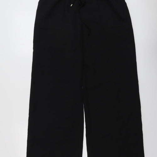 Very Womens Black Polyester Trousers Size 14 L31 in Regular Drawstring