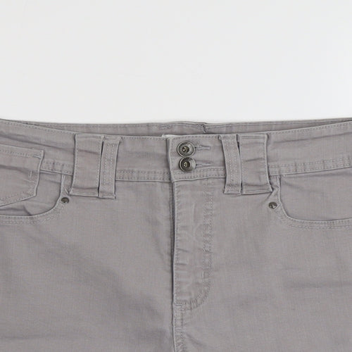 Jones&Co Womens Grey Cotton Basic Shorts Size XL L4 in Regular Button